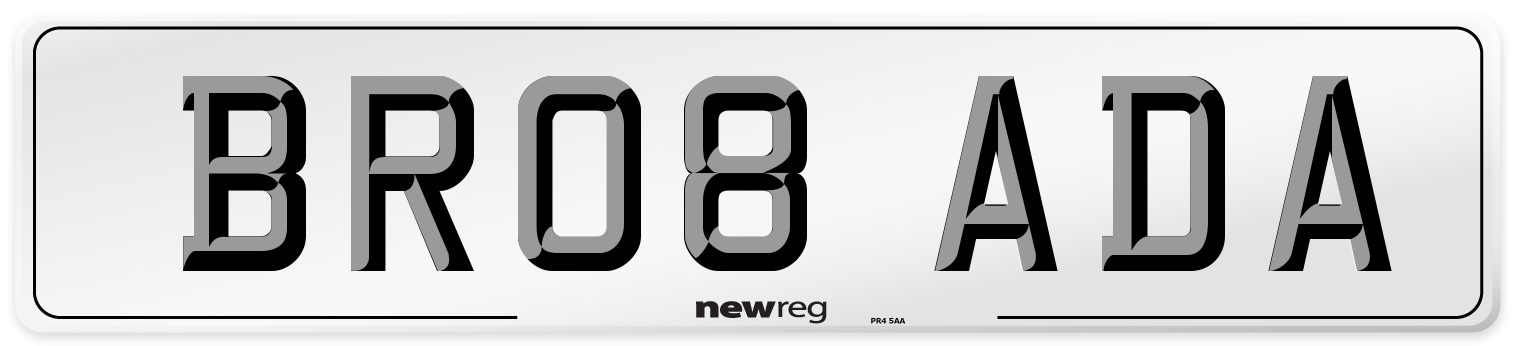 BR08 ADA Number Plate from New Reg